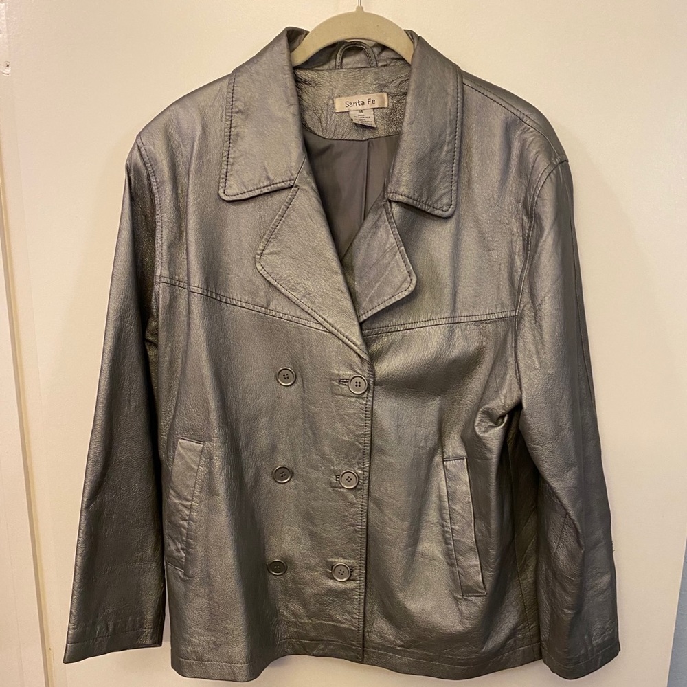 Santa Fe Metallic silver leather jacket